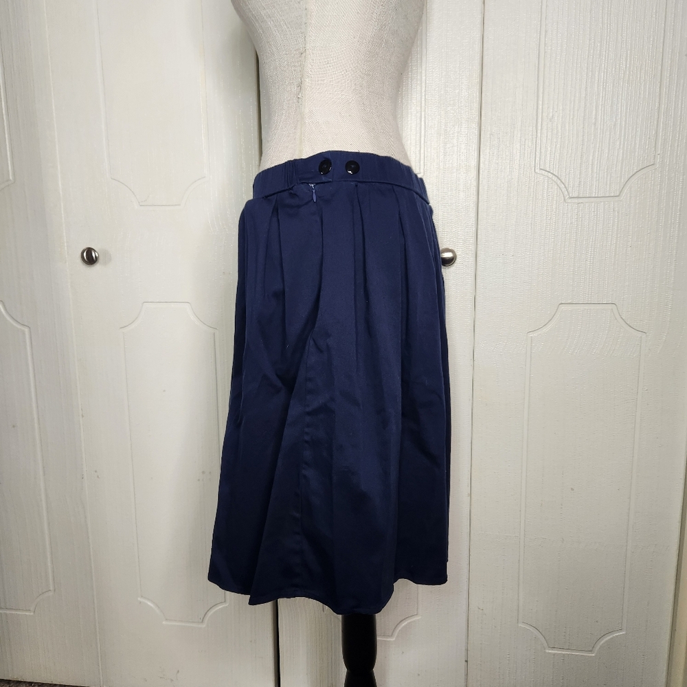 5/$15 Navy Blue Cotton Skirt - Picture 6 of 9